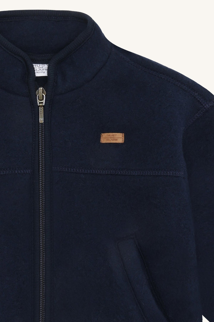 Hust &amp; Claire Emi Zip Jacket Wool ulljakke - More Navy for barn - Brobrobrille