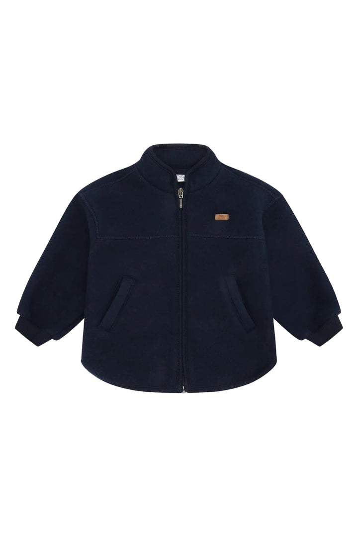Hust &amp; Claire Emi Zip Jacket Wool ulljakke - More Navy for barn - Brobrobrille
