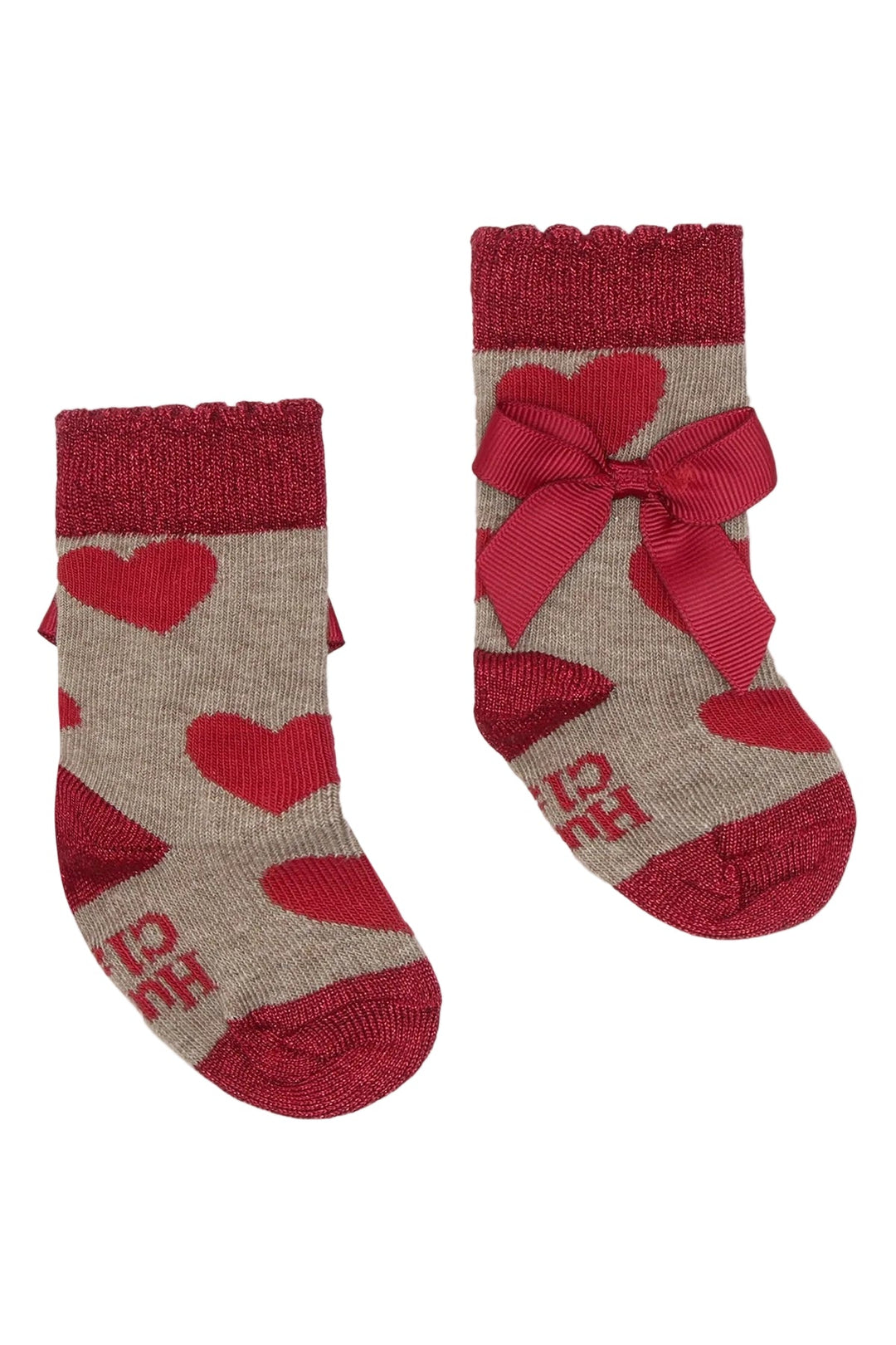 Hust & Claire Florie High Socks knesokker - Biscuit Melange for barn - Brobrobrille