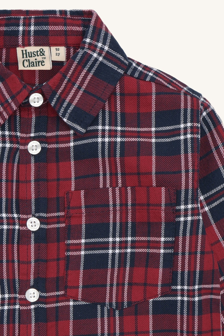 Hust &amp; Claire Jack Joy skjorte - More Navy for barn - Brobrobrille