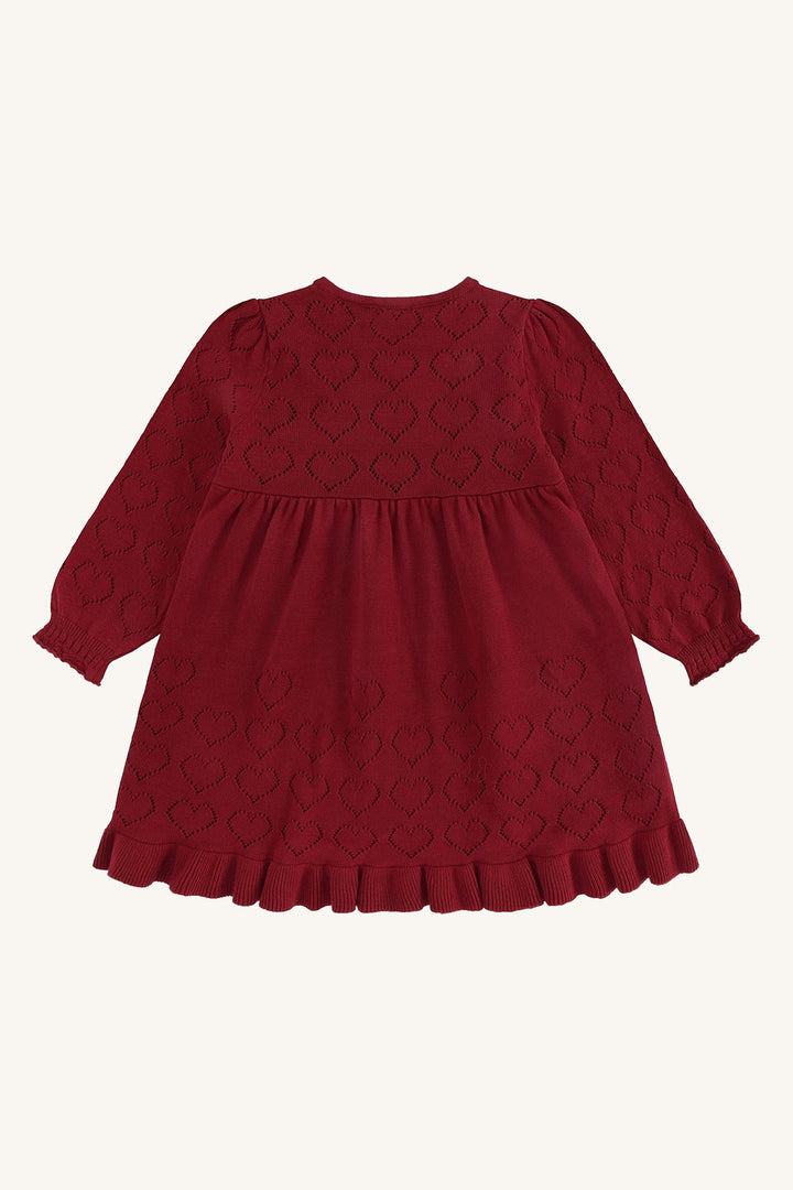 Hust & Claire Karina Pointelle Kjole - Teaberry for barn - Brobrobrille