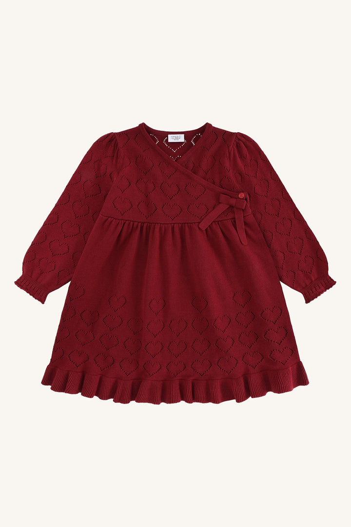 Hust & Claire Karina Pointelle Kjole - Teaberry for barn - Brobrobrille