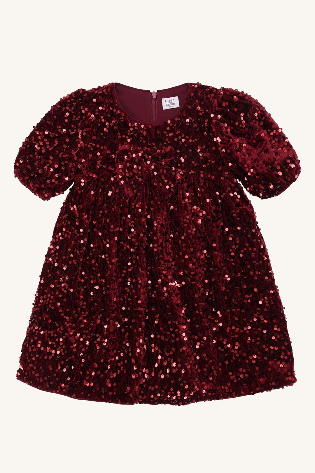 Hust & Claire Karoline Sequins Kjole - New Maroon for barn - Brobrobrille