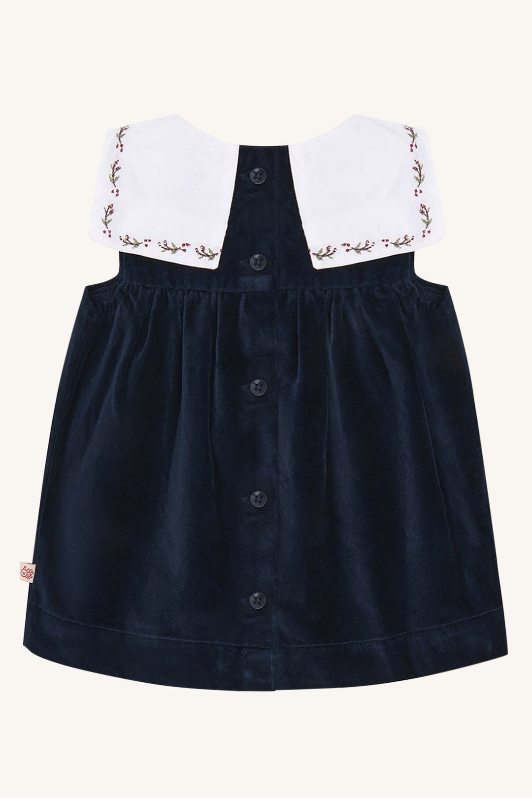 Hust &amp; Claire Katinka collar velurkjole - More Navy for barn - Brobrobrille