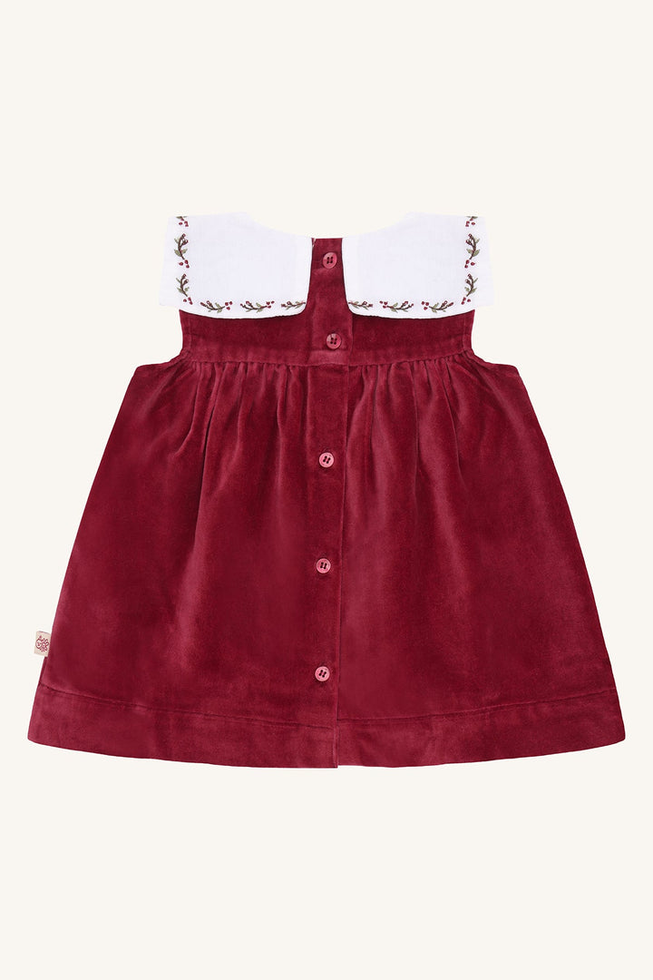 Hust &amp; Claire Katinka collar velurkjole - Teaberry for barn - Brobrobrille