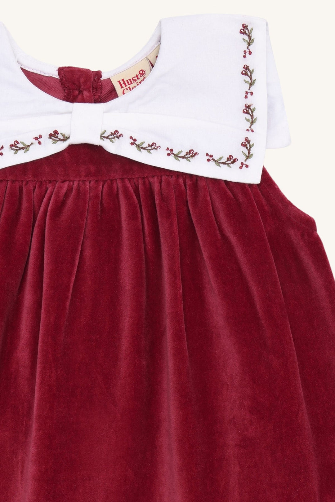 Hust &amp; Claire Katinka collar velurkjole - Teaberry for barn - Brobrobrille