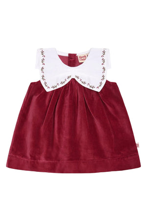 Hust & Claire Katinka collar velurkjole - Teaberry for barn - Brobrobrille