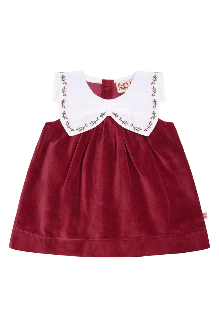 Hust &amp; Claire Katinka collar velurkjole - Teaberry for barn - Brobrobrille