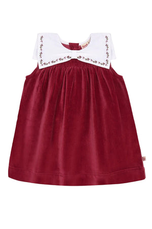 Hust & Claire Katinka collar velurkjole - Teaberry for barn - Brobrobrille