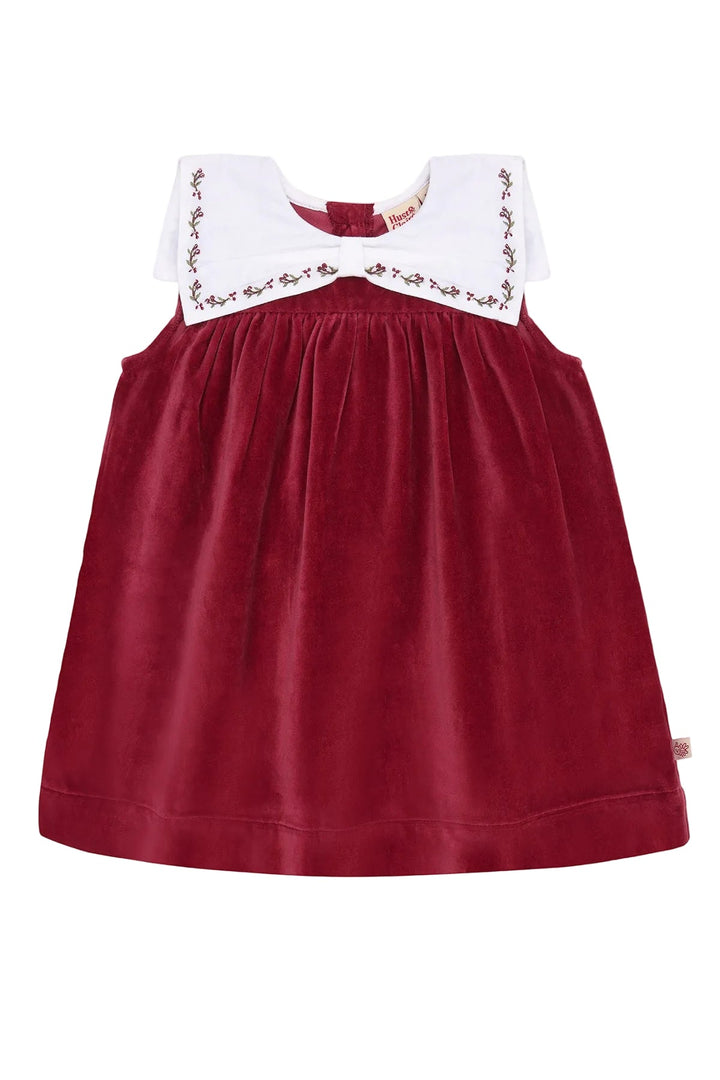 Hust &amp; Claire Katinka collar velurkjole - Teaberry for barn - Brobrobrille