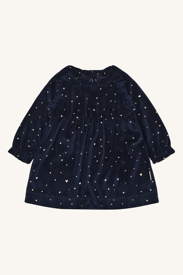 Hust & Claire Kis Gold Kjole - More Navy for barn - Brobrobrille