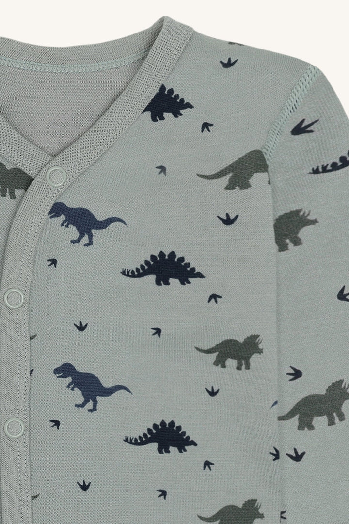 Hust & Claire Manu Dino Ull Nattdrakt - Slate Green for barn - Brobrobrille