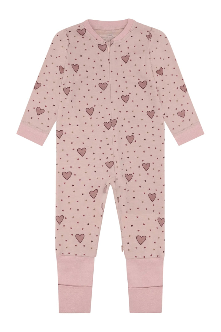 Hust &amp; Claire Manu Hearts ull/bambus nattdrakt - Dusty Rose for barn - Brobrobrille