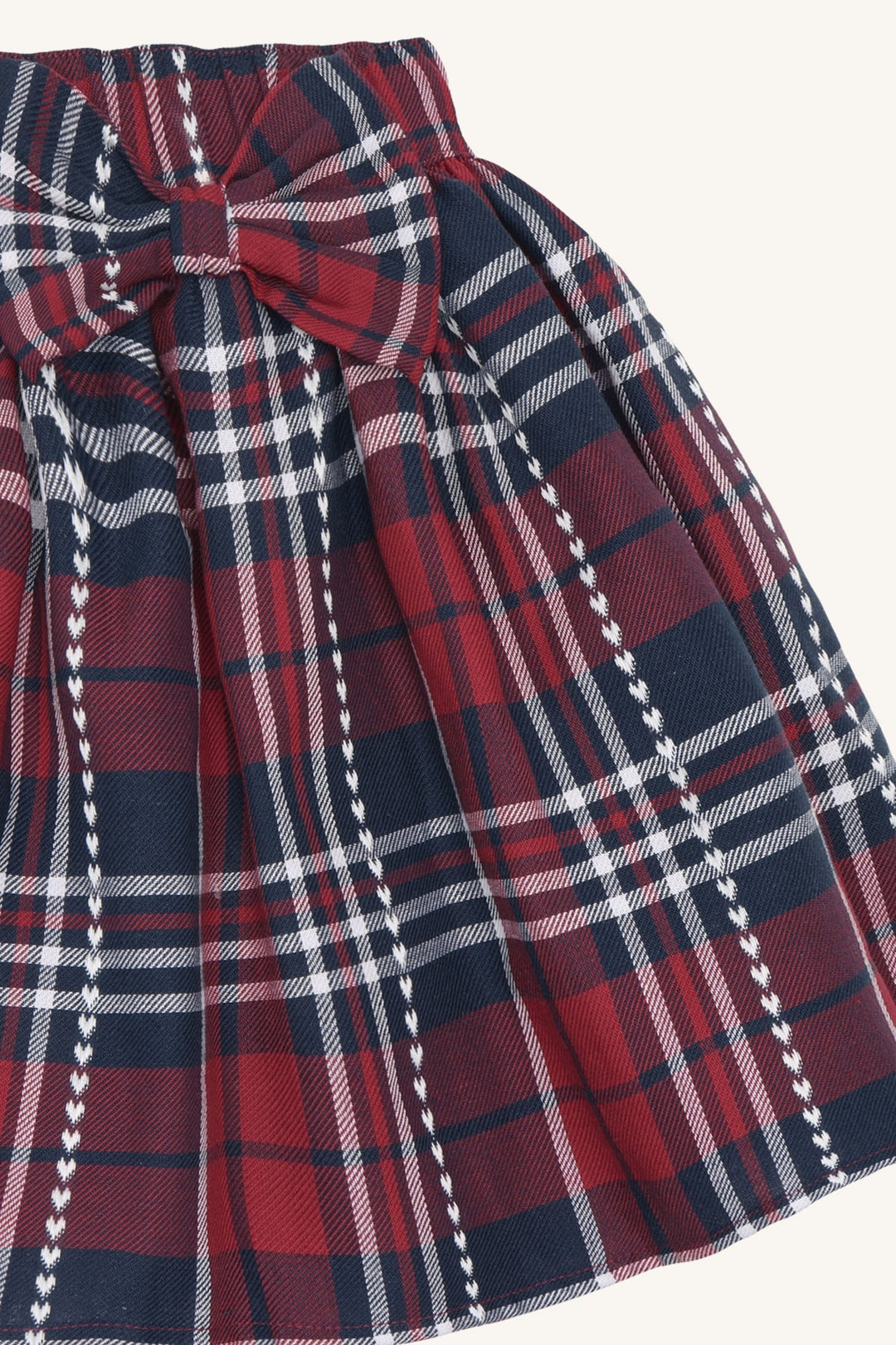 Hust &amp; Claire Ninna Heart check skjørt - Teaberry for barn - Brobrobrille
