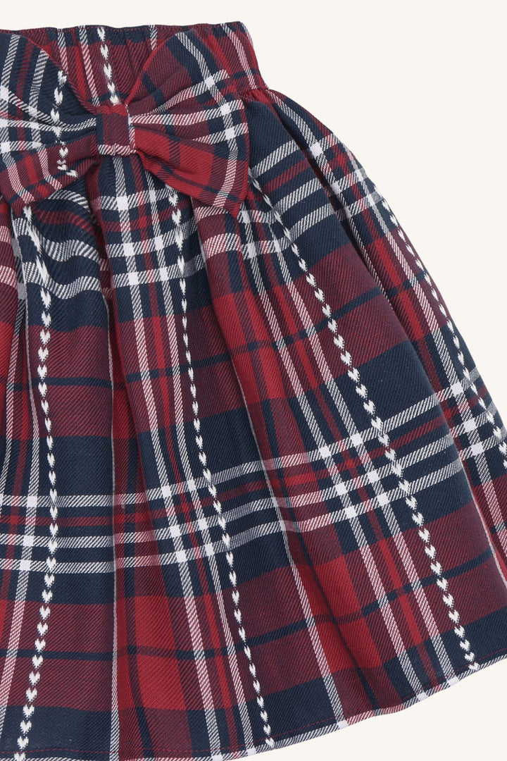 Hust &amp; Claire Ninna Heart check skjørt - Teaberry for barn - Brobrobrille