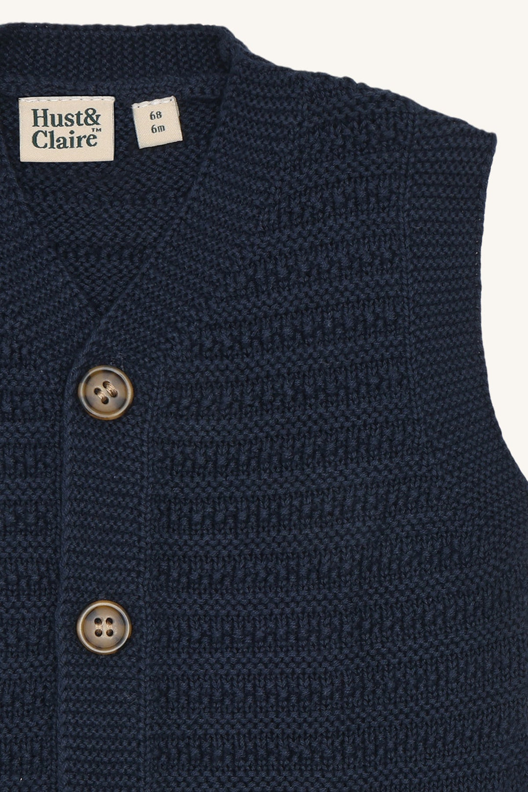 Hust &amp; Claire Perry Buttons strikkevest - More Navy for barn - Brobrobrille