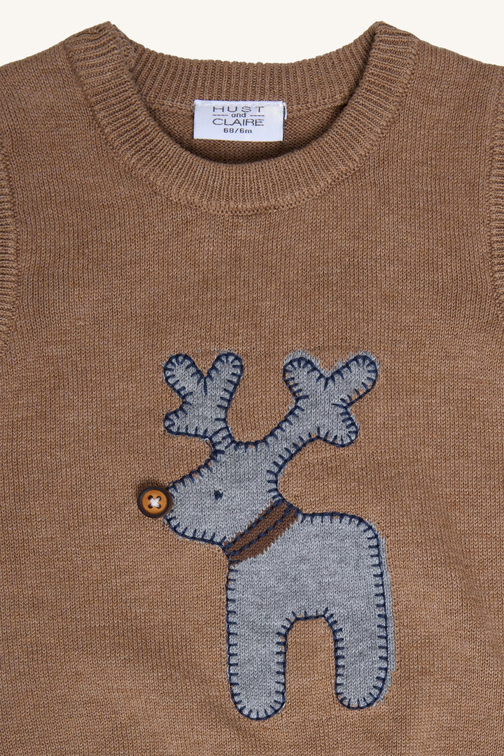 Hust & Claire Perry Deer Vest - Coffee Melange for barn - Brobrobrille