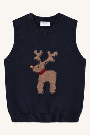 Hust & Claire Perry Deer Vest - More Navy for barn - Brobrobrille