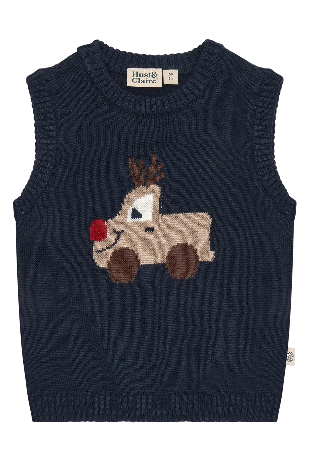 Hust &amp; Claire Perry Reindeer strikkevest - More Navy for barn - Brobrobrille