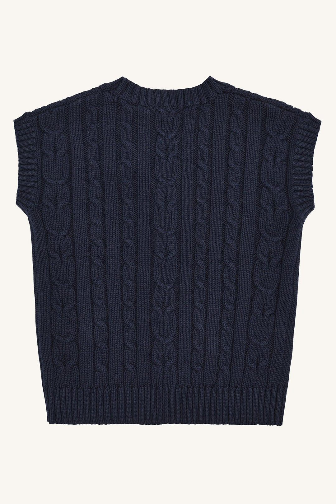 Hust & Claire Princo Kabelstrikk Vest - More Navy for barn - Brobrobrille