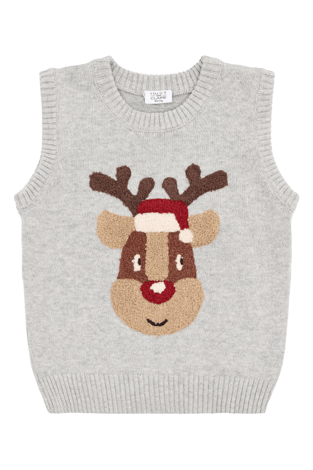 Hust & Claire Princo Vest Reinsdyr - Soft Grey Melange for barn - Brobrobrille