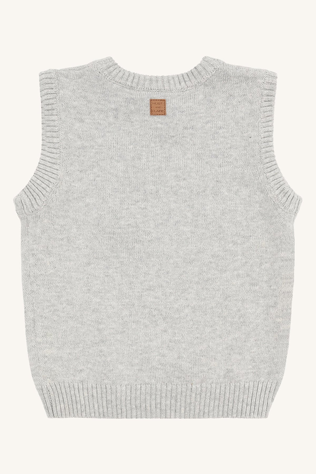Hust & Claire Princo Vest Reinsdyr - Soft Grey Melange for barn - Brobrobrille