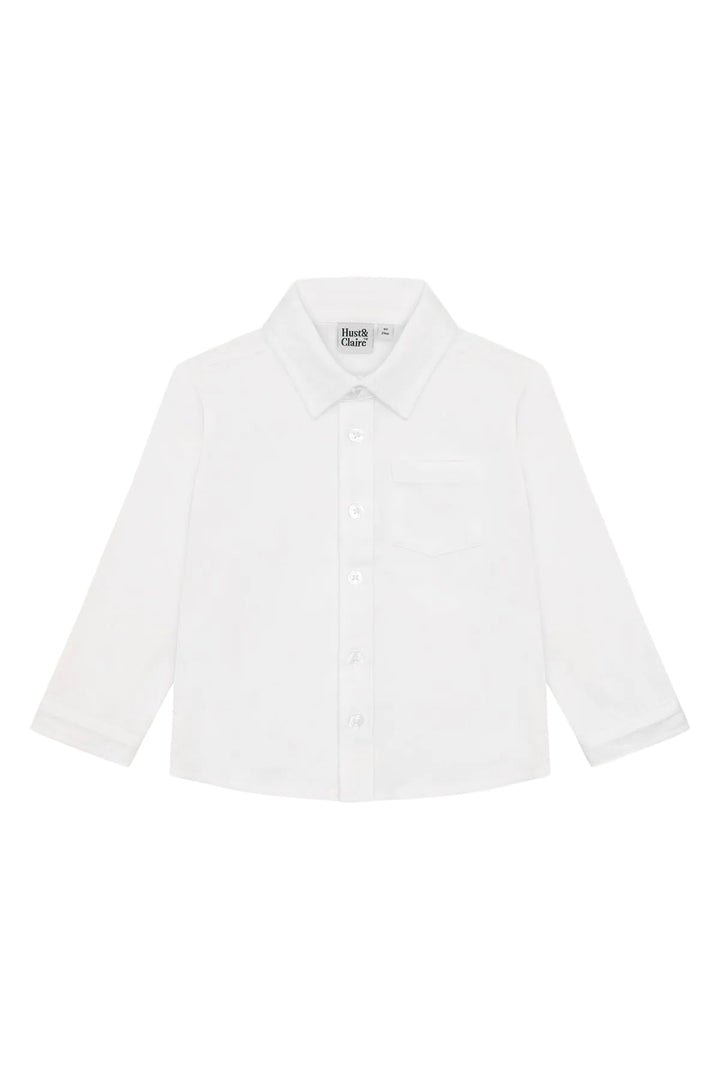 Hust &amp; Claire Ravn Solid skjorte - White for barn - Brobrobrille