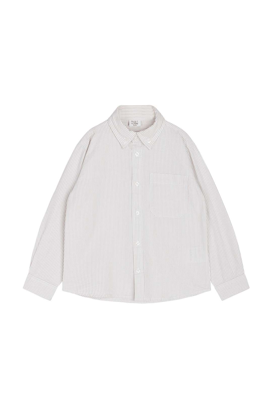 Hust & Claire Ruben Stripe skjorte - Cement for barn - Brobrobrille