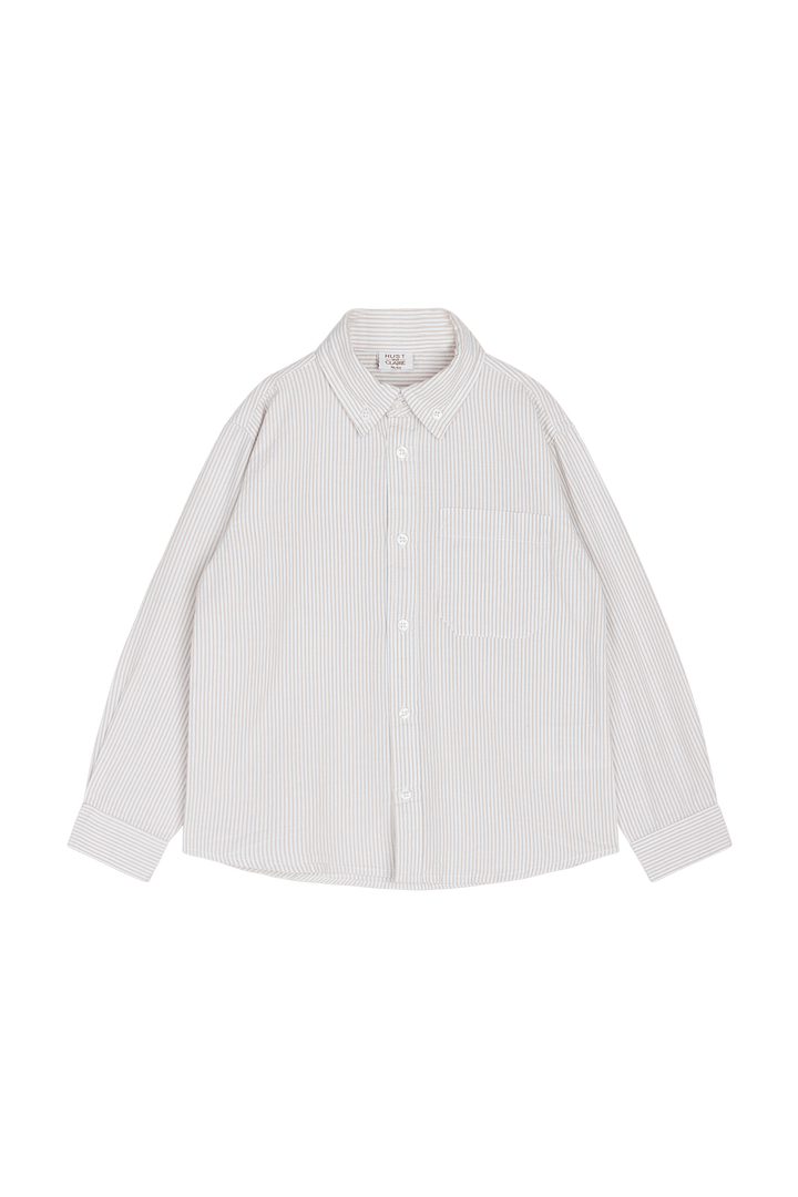 Hust & Claire Ruben Stripe skjorte - Cement for barn - Brobrobrille