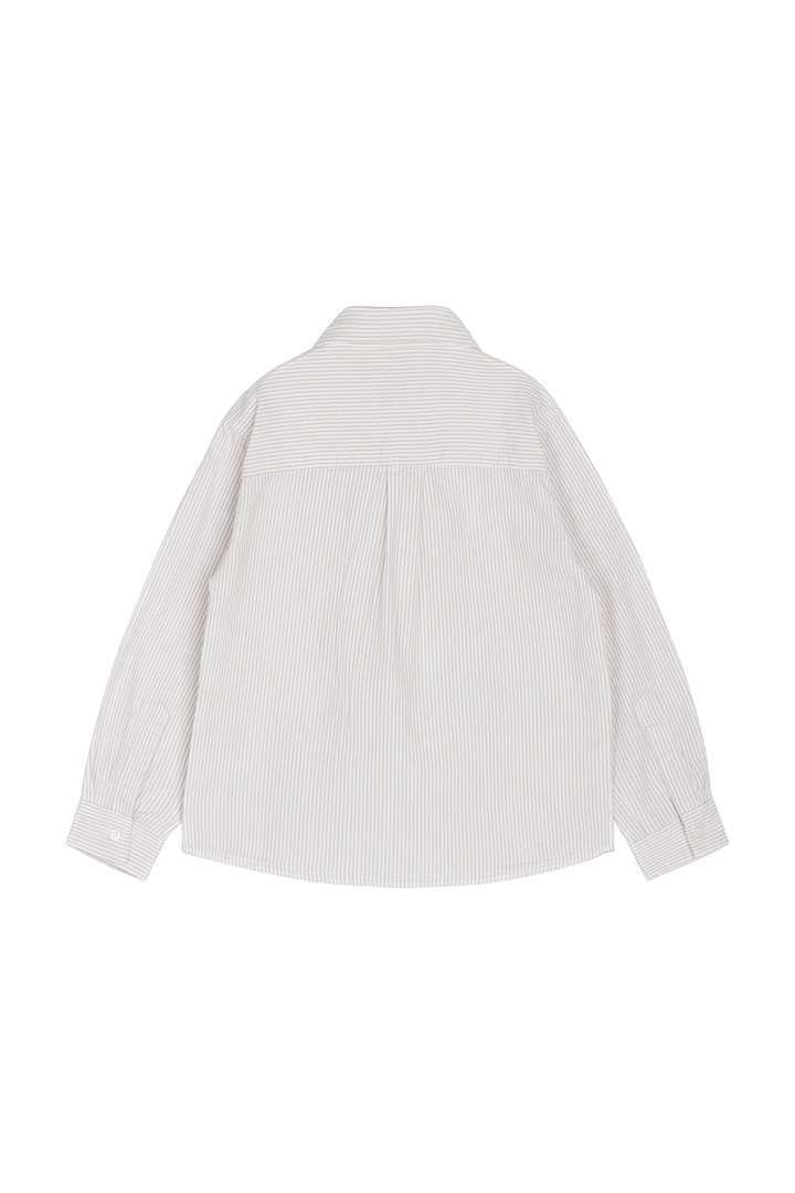 Hust & Claire Ruben Stripe skjorte - Cement for barn - Brobrobrille