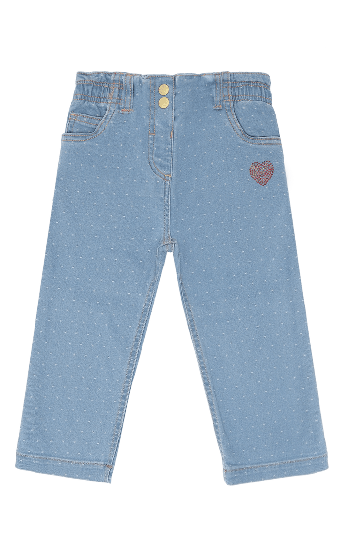 Hust & Claire Theresa Dotty denim bukse - Blue Denim for barn - Brobrobrille