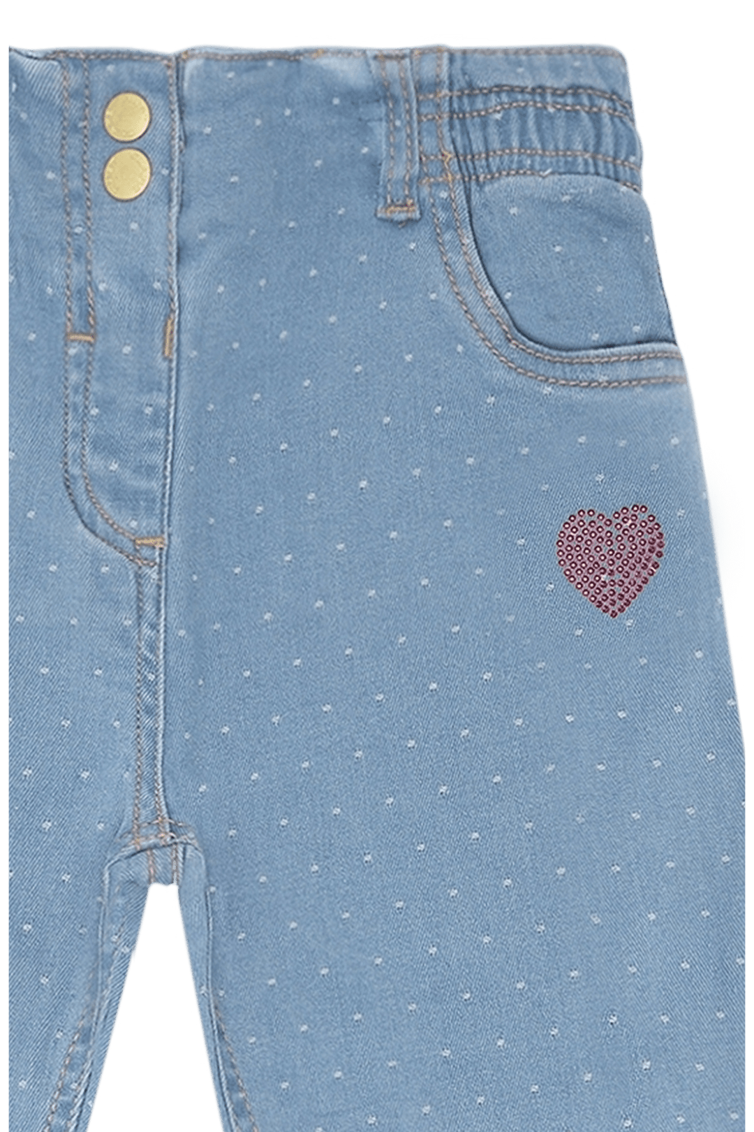 Hust & Claire Theresa Dotty denim bukse - Blue Denim for barn - Brobrobrille