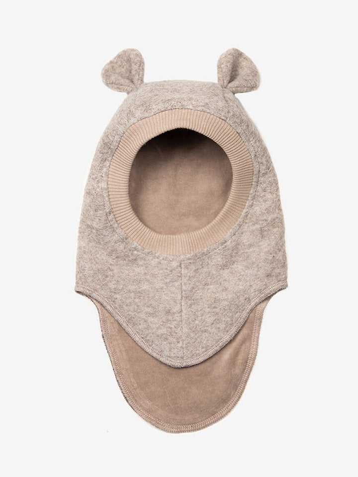 HUTTEliHUT Balaclava Ears Wool – Camel Melange for barn - Brobrobrille