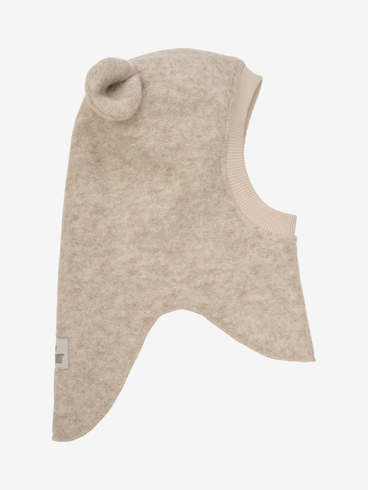 HUTTEliHUT Balaclava Ears Wool – Sand Melange for barn - Brobrobrille