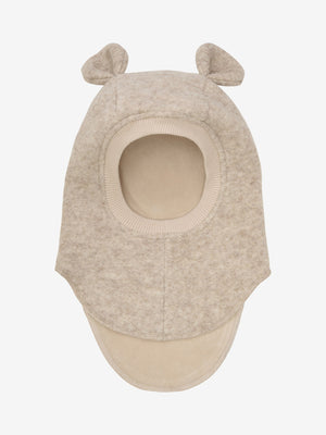HUTTEliHUT Balaclava Ears Wool – Sand Melange for barn - Brobrobrille