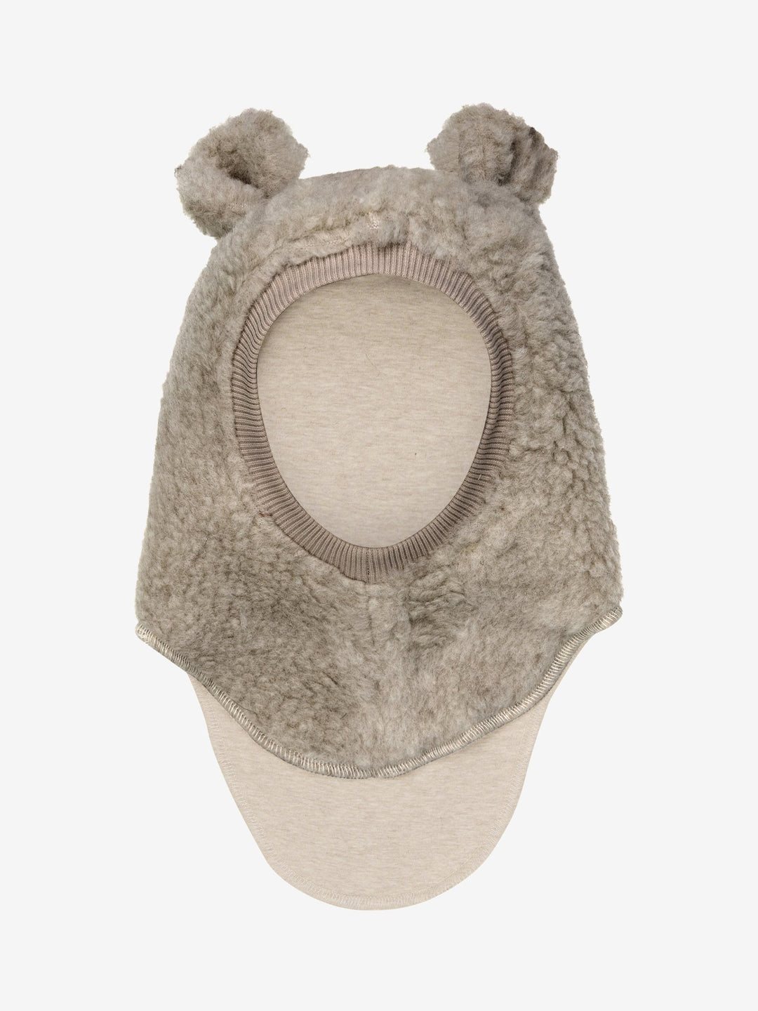 HUTTEliHUT Balaclava Ears Wool Teddy – Camel Melange for barn - Brobrobrille