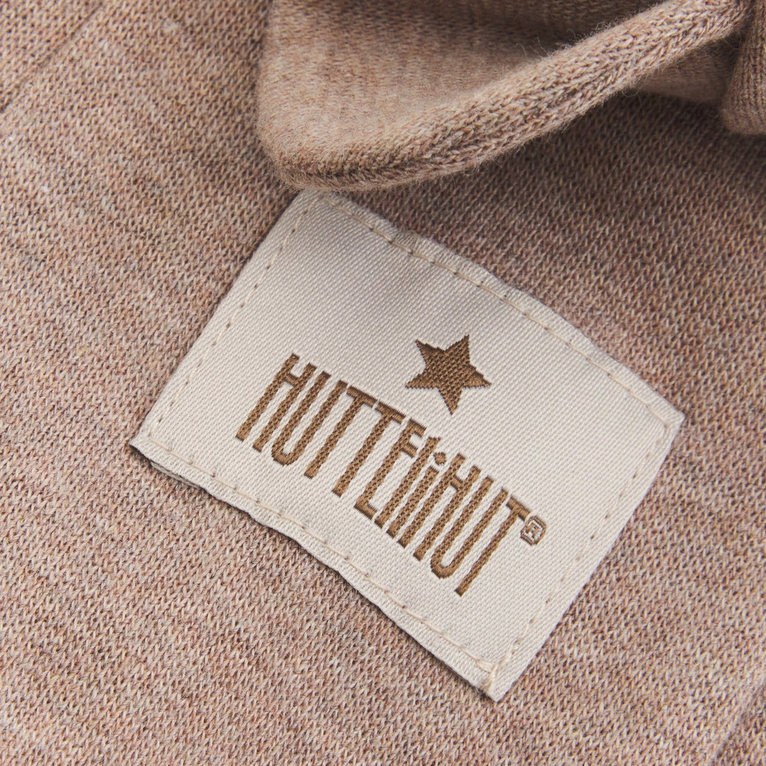 HUTTEliHUT Balaklava med bjørneører i bomull rib - Savannah Melange for barn - Brobrobrille