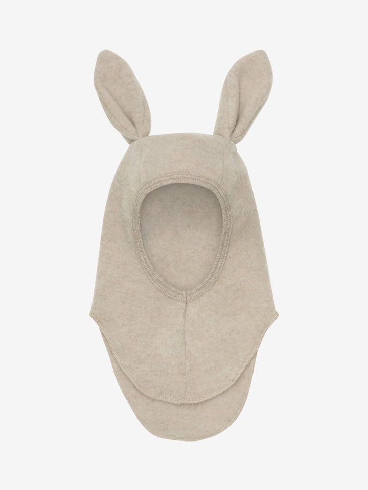 HUTTEliHUT Balaklava med ører i ullfleece - Camel Melange for barn - Brobrobrille
