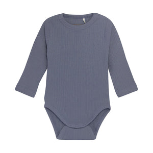 HUTTEliHUT Body i ribb med lange ermer - Folkstone Gray for barn - Brobrobrille