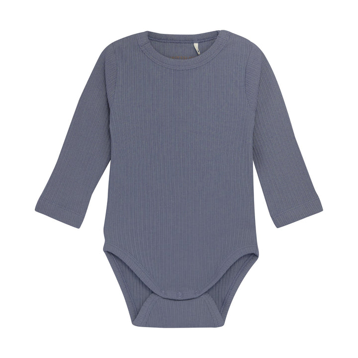 HUTTEliHUT Body i ribb med lange ermer - Folkstone Gray for barn - Brobrobrille