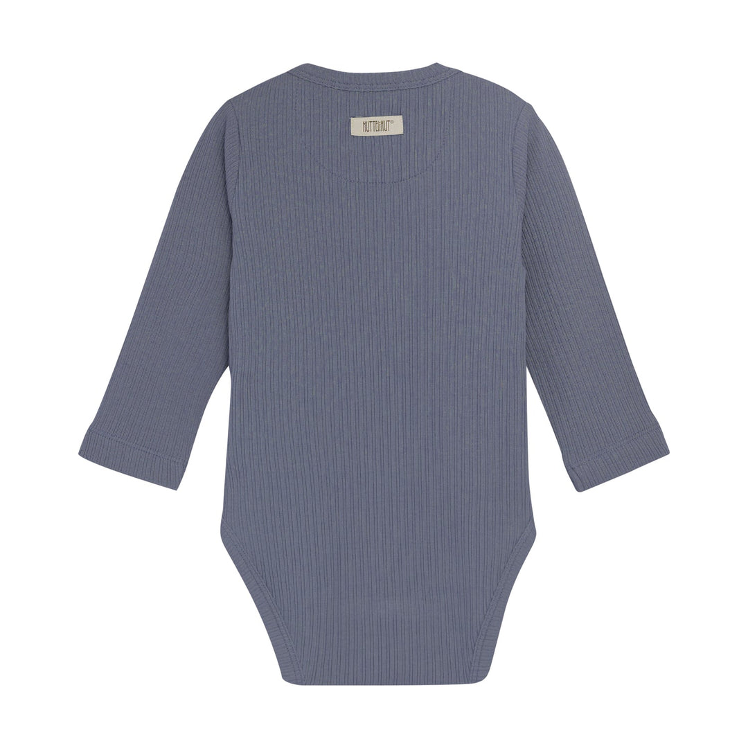 HUTTEliHUT Body i ribb med lange ermer - Folkstone Gray for barn - Brobrobrille