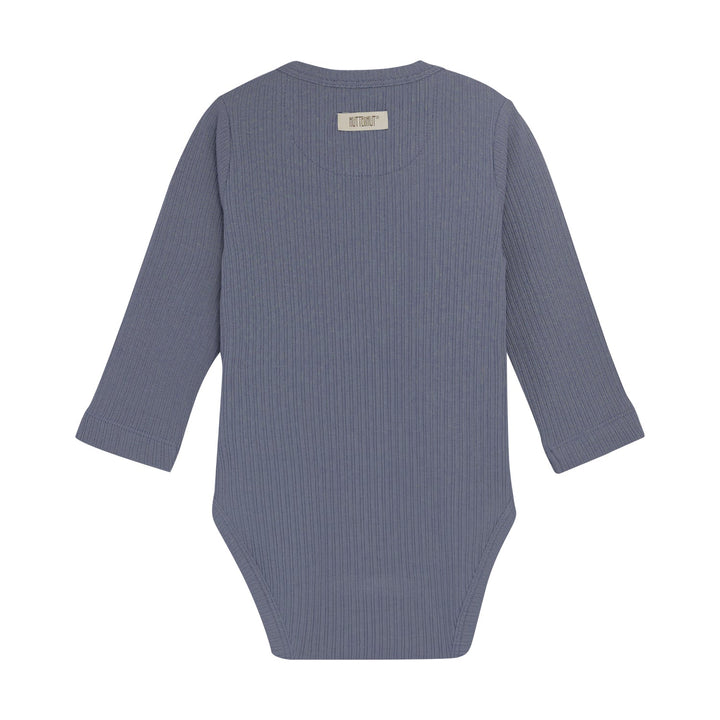 HUTTEliHUT Body i ribb med lange ermer - Folkstone Gray for barn - Brobrobrille