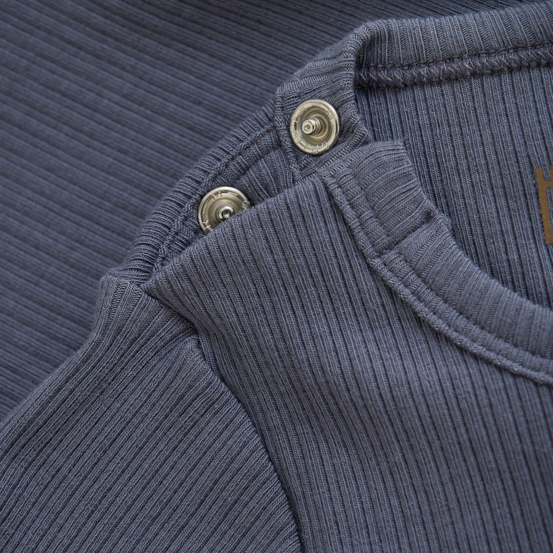 HUTTEliHUT Body i ribb med lange ermer - Folkstone Gray for barn - Brobrobrille