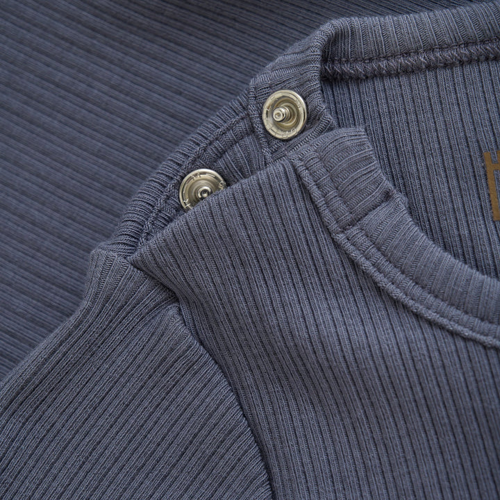 HUTTEliHUT Body i ribb med lange ermer - Folkstone Gray for barn - Brobrobrille