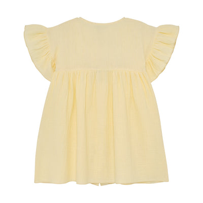HUTTEliHUT Dress SS Muslin Kjole - Double Cream for barn - Brobrobrille