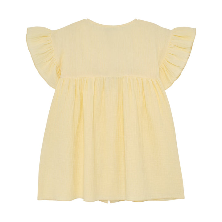 HUTTEliHUT Dress SS Muslin Kjole - Double Cream for barn - Brobrobrille