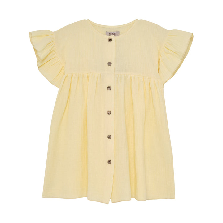 HUTTEliHUT Dress SS Muslin Kjole - Double Cream for barn - Brobrobrille