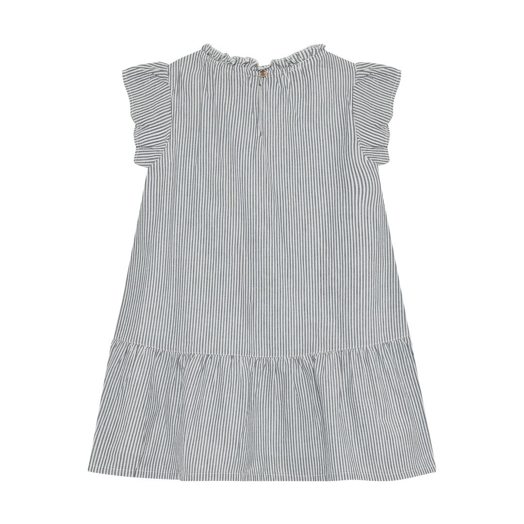 HUTTEliHUT Dress YD Stripe Kjole - Bering Sea for barn - Brobrobrille