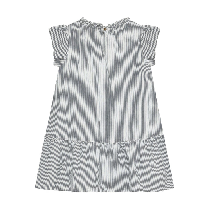 HUTTEliHUT Dress YD Stripe Kjole - Bering Sea for barn - Brobrobrille