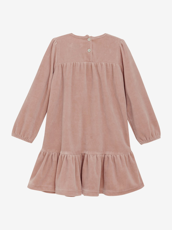 HUTTEliHUT Kjole i velour med lange ermer - Adobe Rose for barn - Brobrobrille